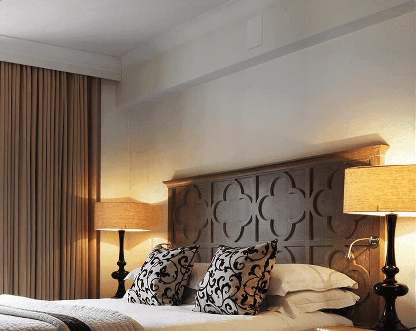 A guest room in a hospitality property